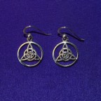 Encircled Druid's Amulet Silver Earrings